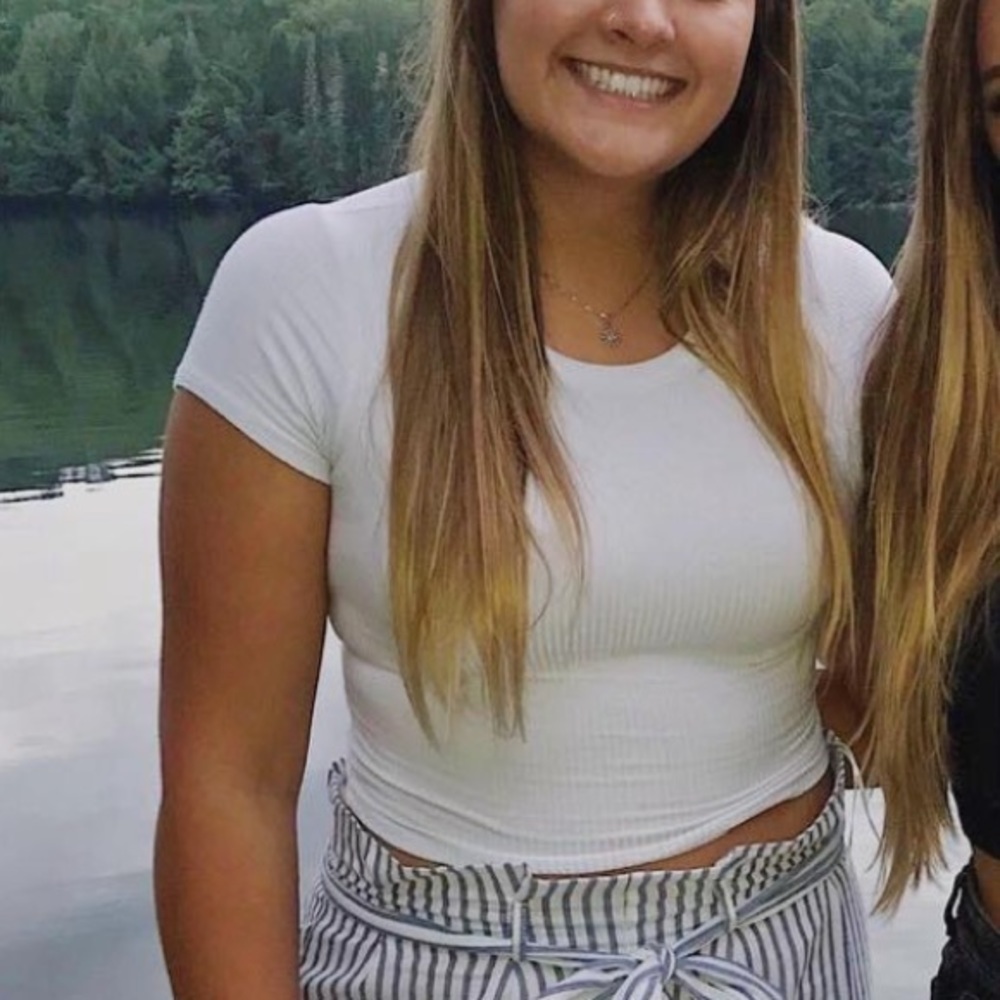 White Cropped Tee